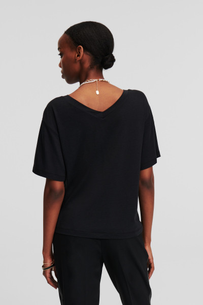 TRIČKO KARL LAGERFELD KARL SIGNATURE V-NECK T-SHIRT - Fotografie č. 3