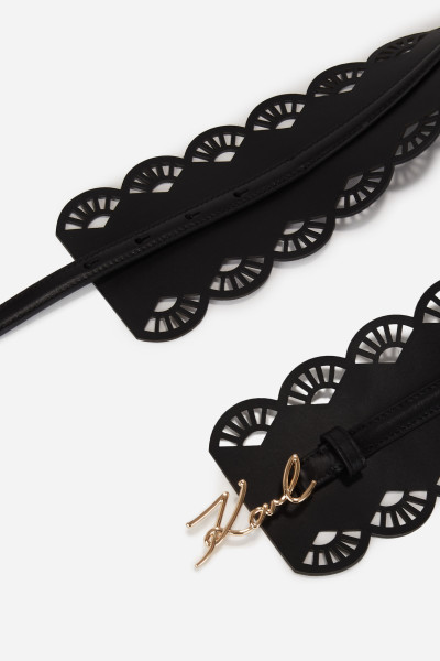 OPASEK KARL LAGERFELD K/SIGNATURE FAN SP WIDE BELT - Fotografie č. 4