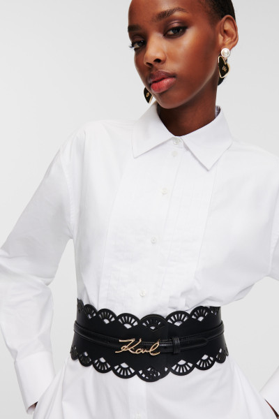 OPASEK KARL LAGERFELD K/SIGNATURE FAN SP WIDE BELT - Fotografie č. 5