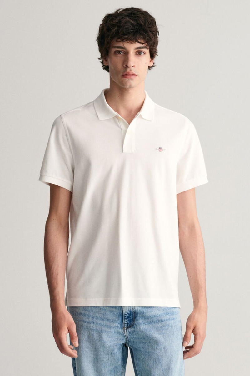 POLOKOŠEĽA GANT REG SHIELD SS PIQUE POLO WHITE