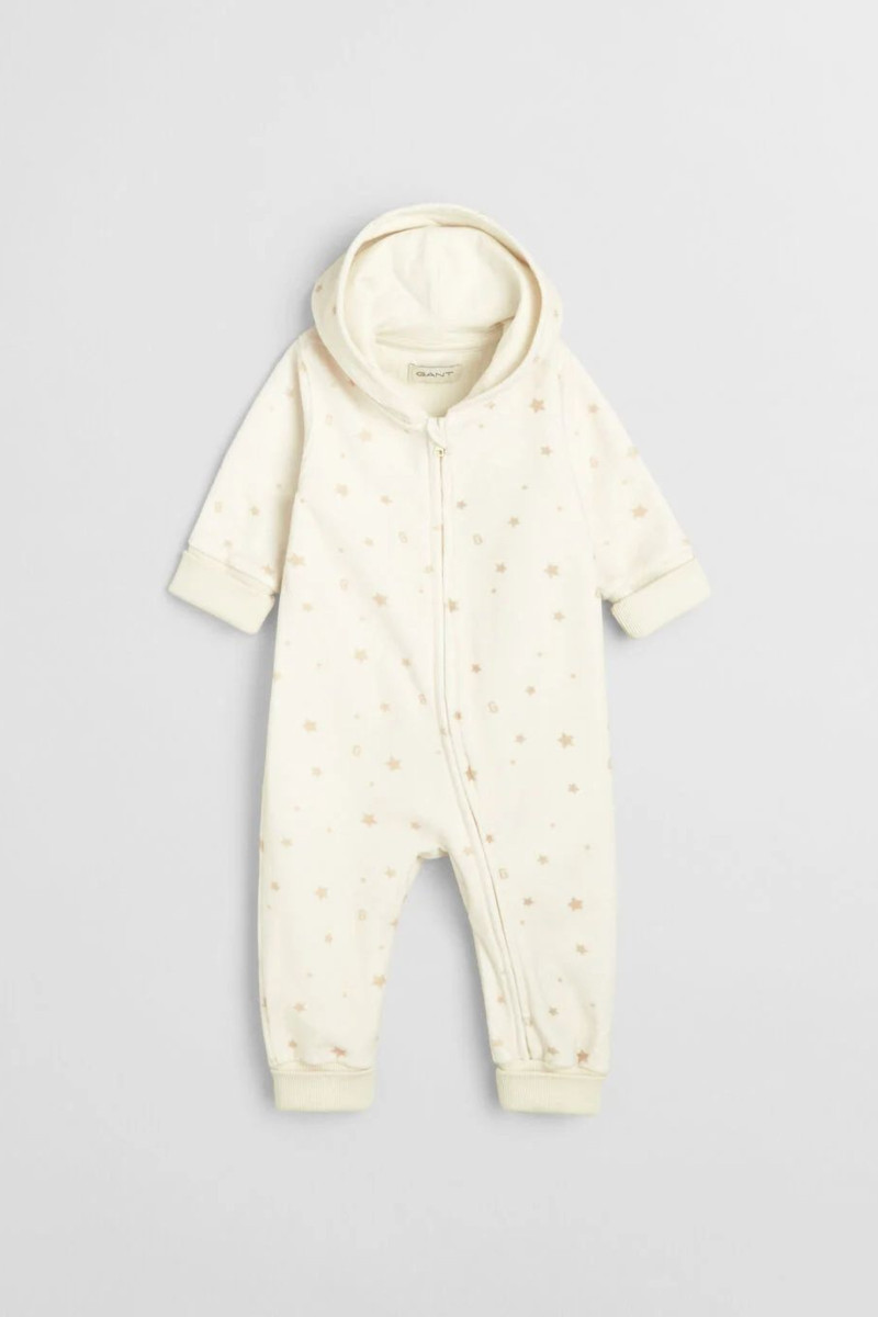 MIKINA GANT PRINTED VELOUR ONE PIECE EGGSHELL