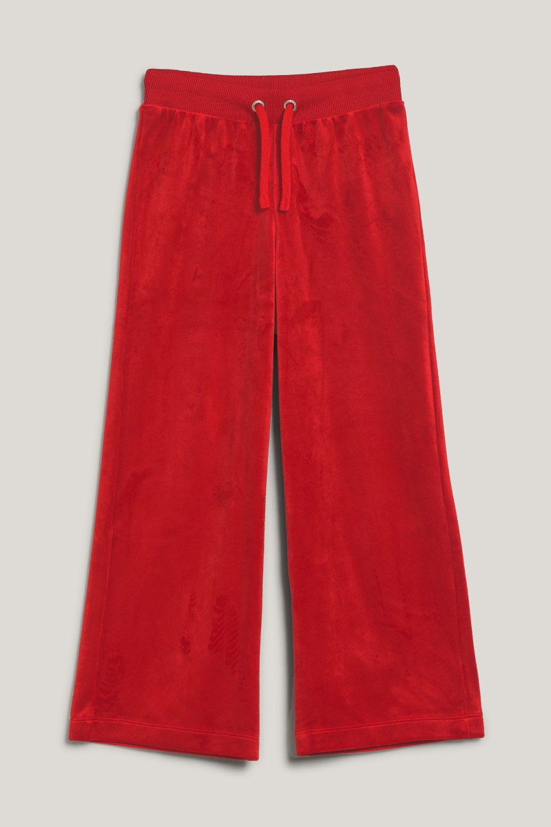 TEPLÁKY GANT STRAIGHT LEG VELOUR PANTS RUBY RED