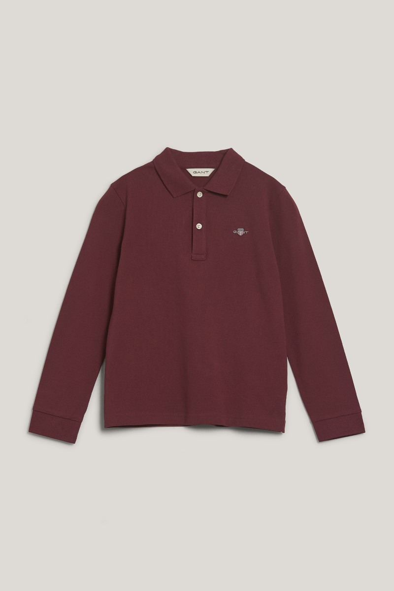 POLOKOŠILE GANT SHIELD LS PIQUE POLO WINE RED