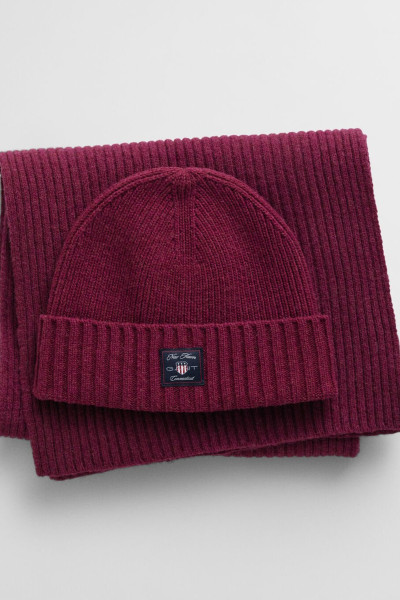 SET ČAPICA A ŠÁL GANT LABEL BEANIE SCARF GIFT SET - Fotografia č. 2