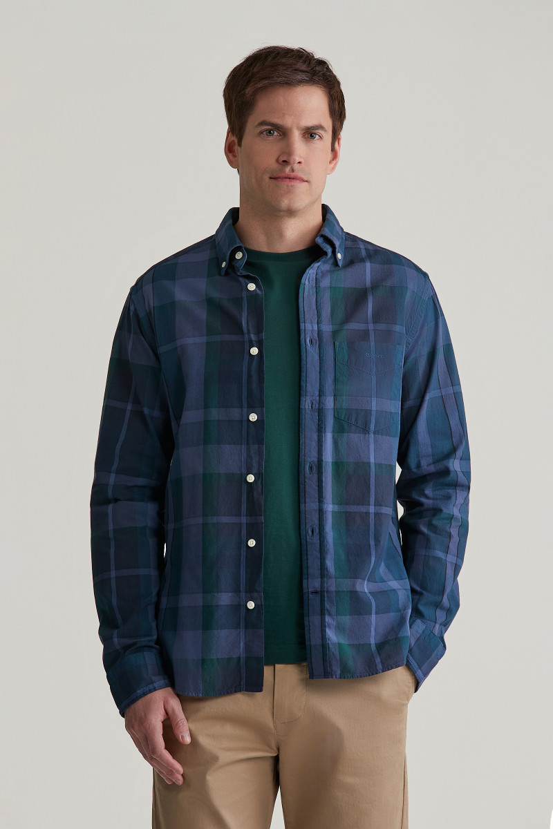 KOŠEĽA GANT REG GMNT DYED CHECK SHIRT DUSTY NAVY