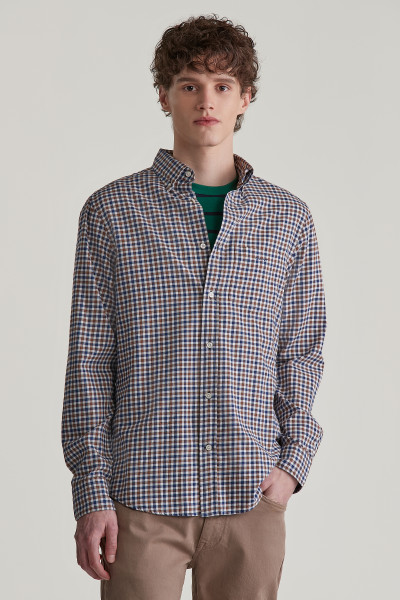KOŠILE GANT REG LIGHT TWILL GINGHAM SHIRT - Fotografie č. 1