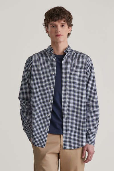 KOŠILE GANT REG LIGHT TWILL GINGHAM SHIRT - Fotografie č. 1