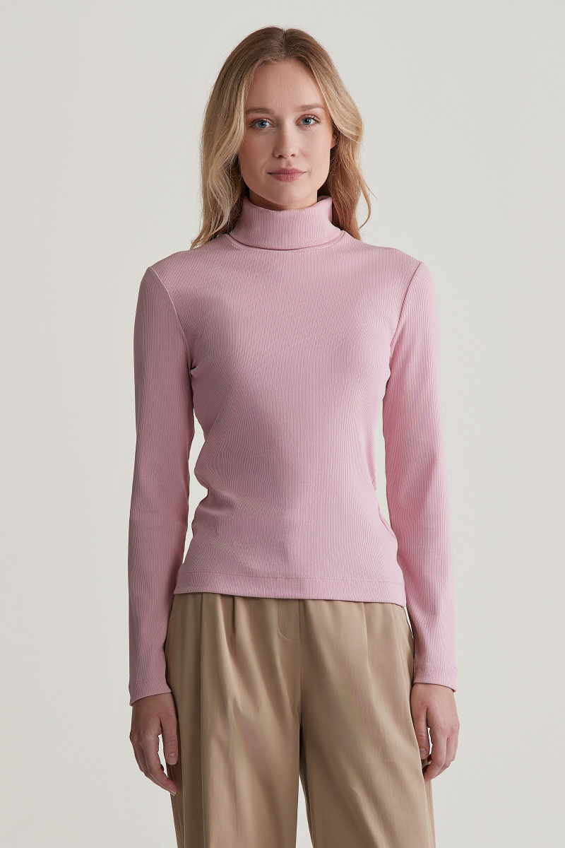E-shop ROLÁK GANT SLIM RIB TURTLENECK DUSTY PINK