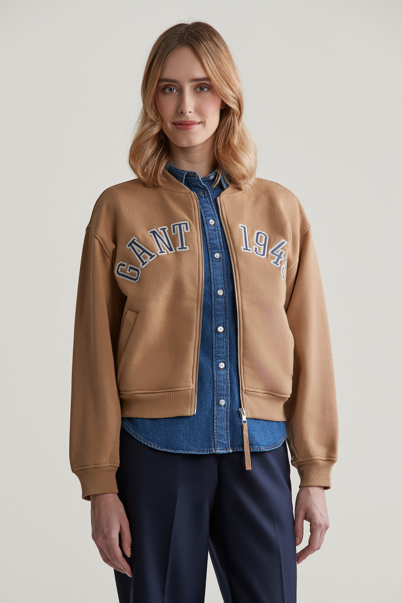 E-shop MIKINA GANT 1949 ARCH BOMBER SWEAT CARAMEL BEIGE