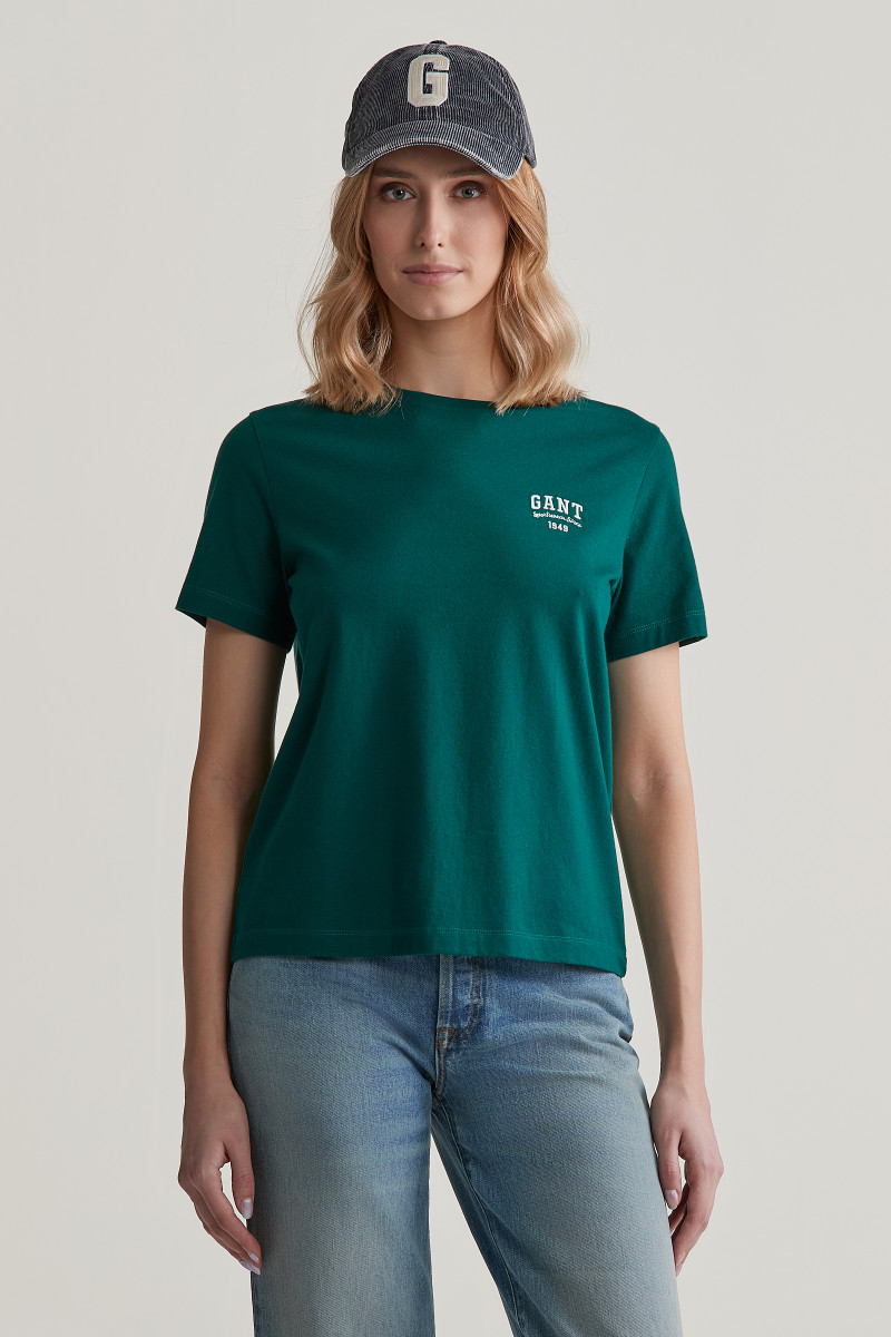 E-shop TRIČKO GANT REG SMALL GRAPHIC SS T-SHIRT DEEP FOREST