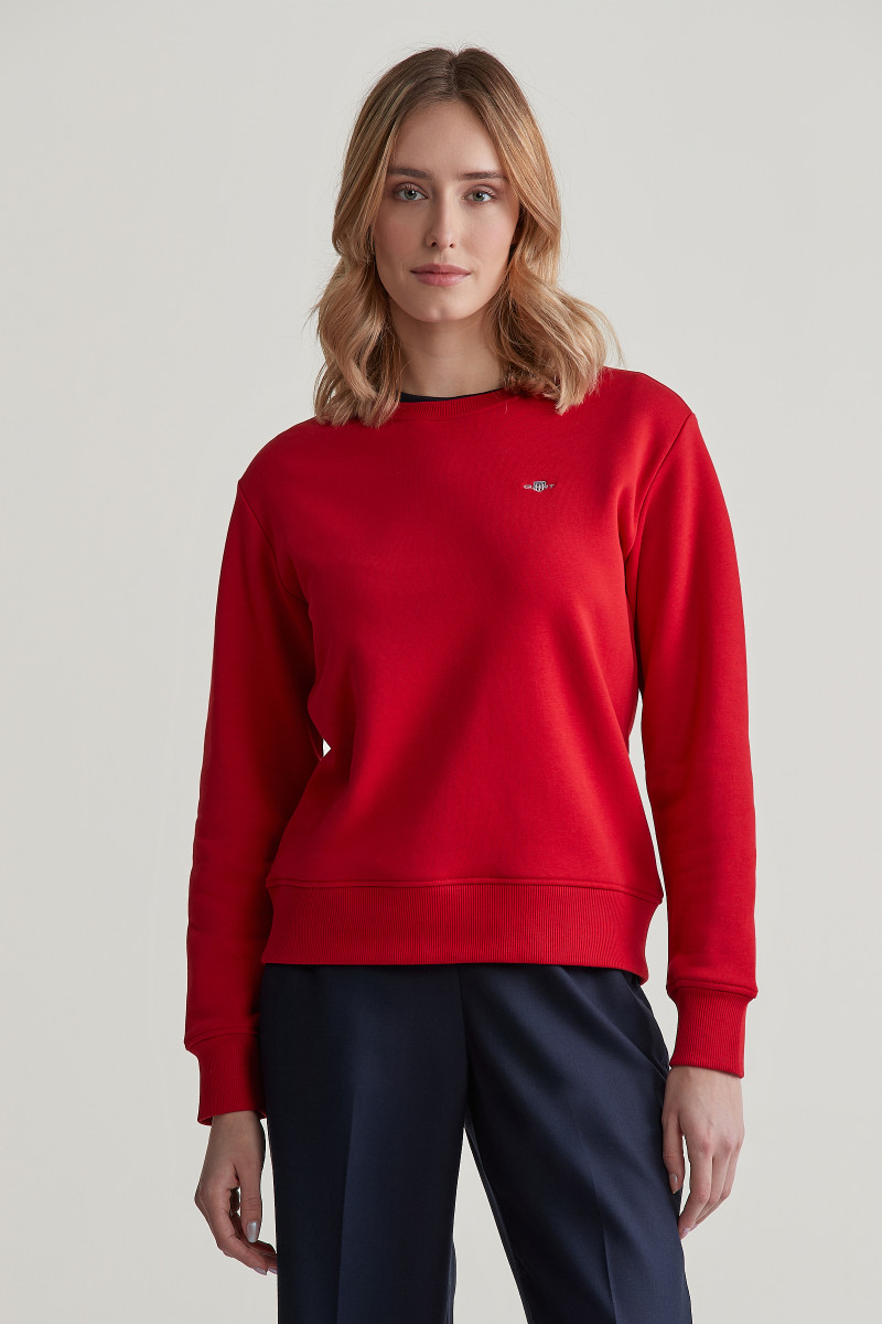 MIKINA GANT SHIELD C-NECK SWEAT RUBY RED