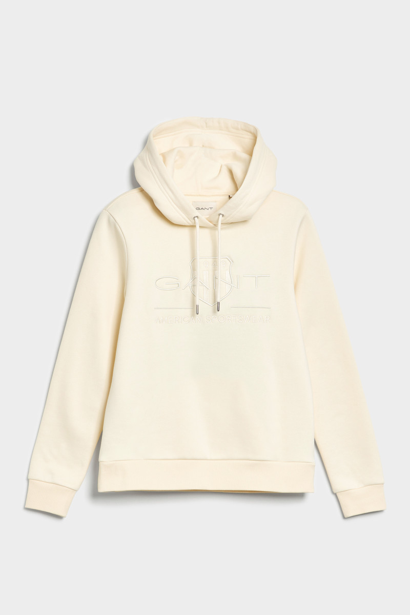 E-shop MIKINA GANT REG TONAL SHIELD HOODIE LINEN