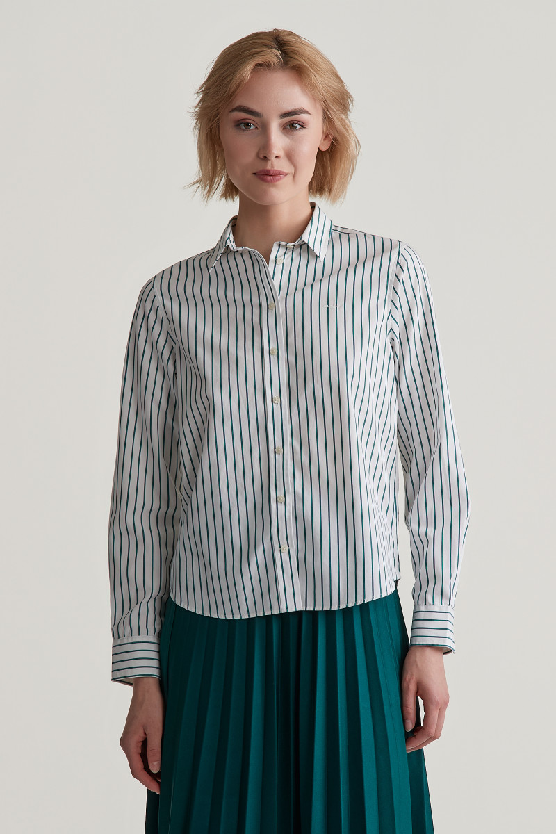 E-shop KOŠILE GANT REG POPLIN STRIPED SHIRT DEEP FOREST