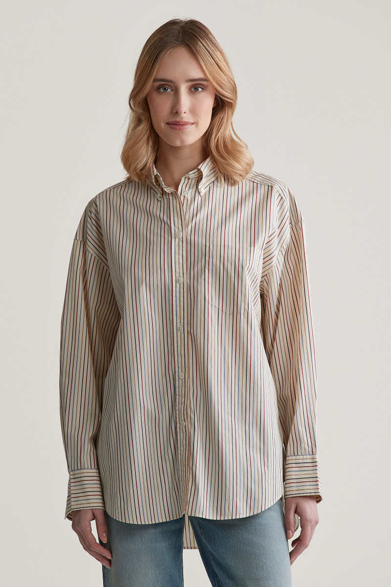 E-shop KOŠILE GANT OS STRIPED POPLIN BD SHIRT CREAM