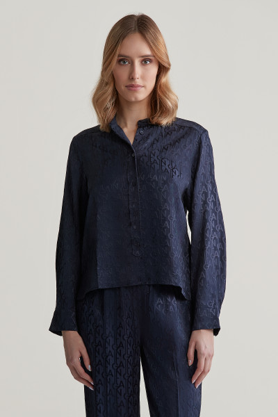 HALENKA GANT REG MONOGRAM JACQUARD BLOUSE - Fotografie č. 1