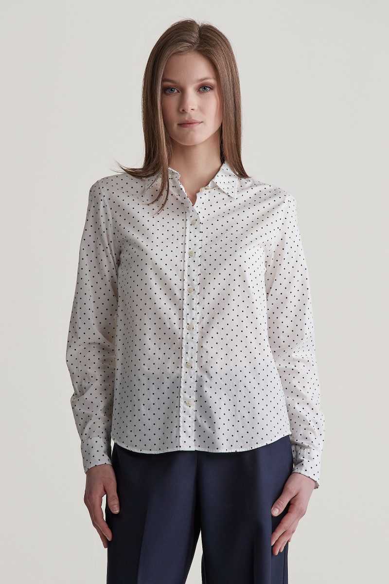 E-shop KOŠILE GANT REG DOT PRINT CTN VOILE SHIRT EGGSHELL