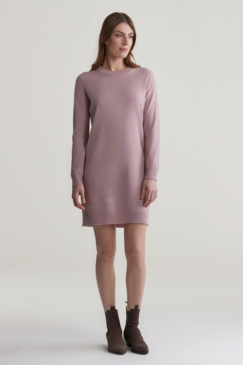 E-shop ŠATY GANT SUPERFINE LAMBSWOOL DRESS DUSTY PINK