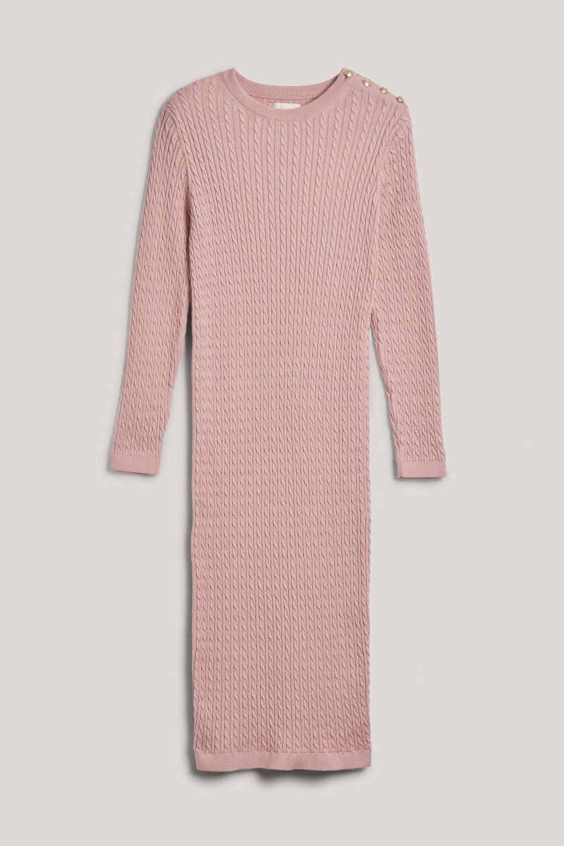 ATY GANT MINI CABLE KNIT DRESS DUSTY PINK | GANT CZ