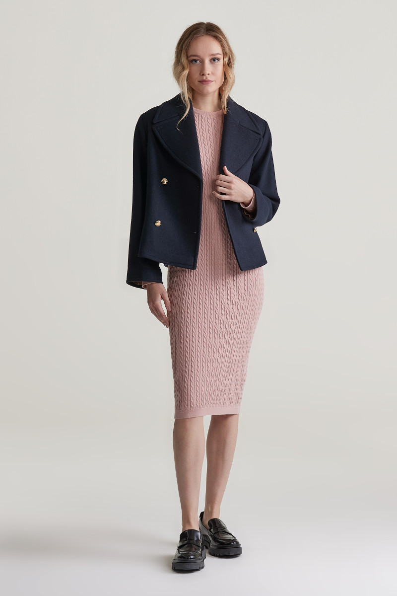 ATY GANT MINI CABLE KNIT DRESS DUSTY PINK | GANT CZ