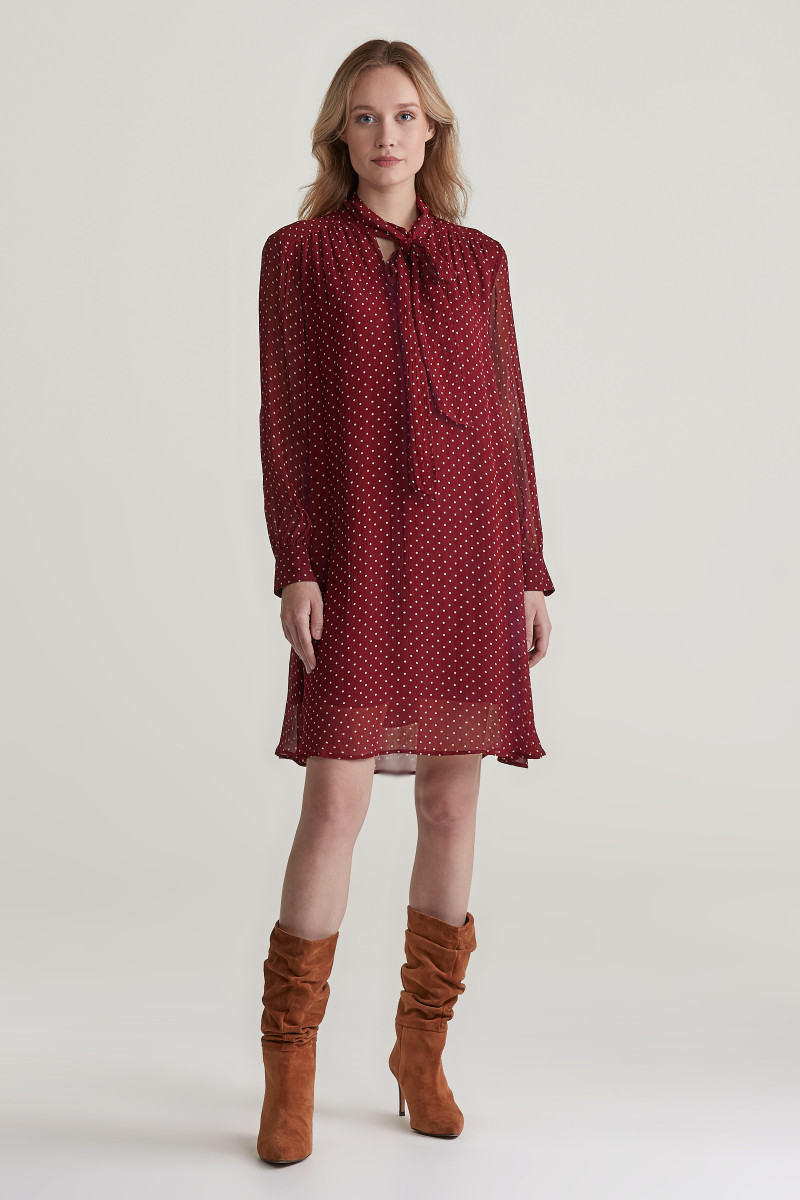 E-shop ŠATY GANT REG DOT PRINT BOW DRESS PLUMPED RED