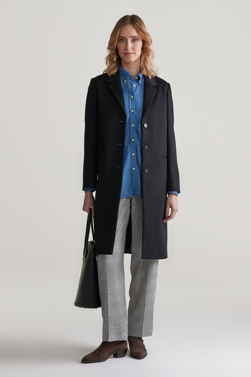 E-shop KABÁT GANT CLASSIC TAILORED WOOL COAT BLACK