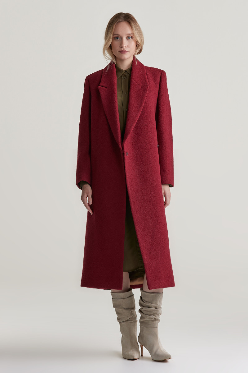 KABÁT GANT TEXTURED WRAP COAT PLUMPED RED