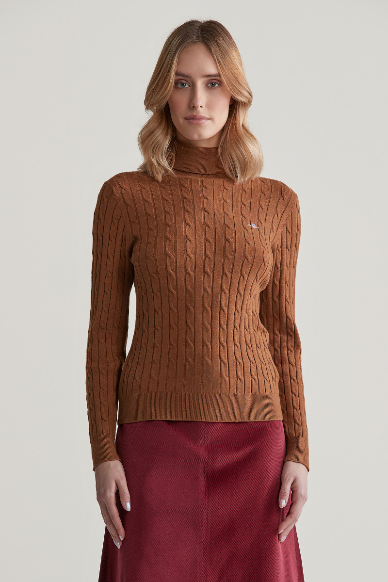 E-shop ROLÁK GANT STRETCH COTTON CABLE TURTLENECK CACAO