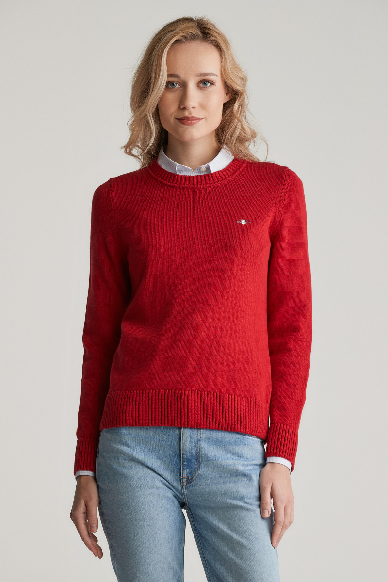 E-shop SVETR GANT CLASSIC COTTON C-NECK RUBY RED