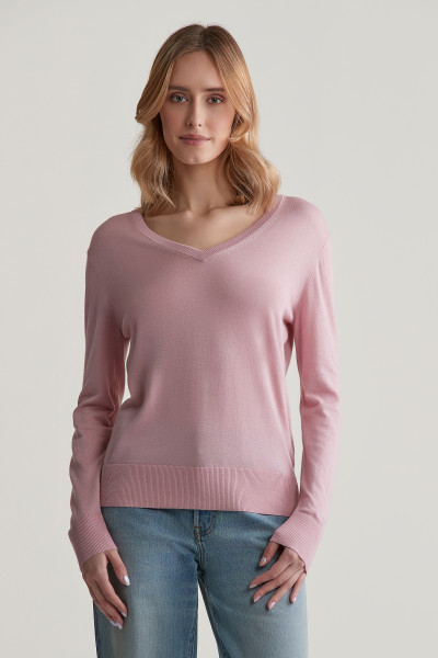 SVETER GANT FINE KNIT V-NECK - Fotografia č. 1