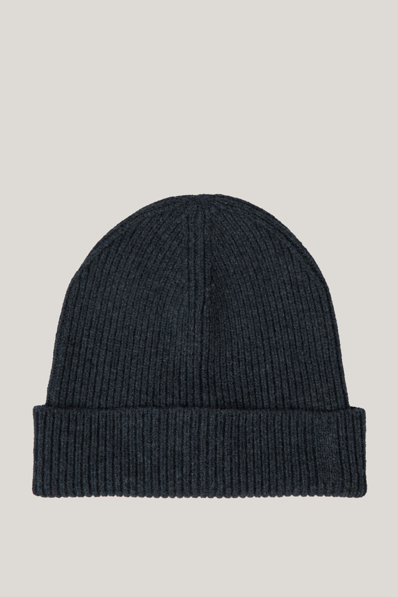 ČEPICE GANT WOOL RIBBED BEANIE CHARCOAL MELANGE