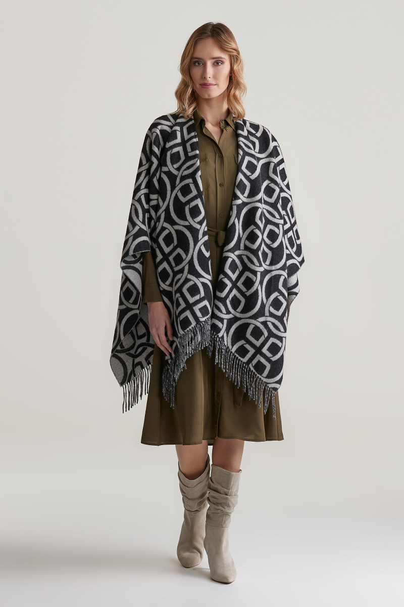 E-shop PONČO GANT G PATTERN PONCHO BLACK