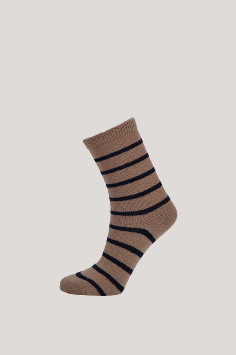 E-shop PONOŽKY GANT STRIPE WOOL CASHMERE SOCKS CARAMEL BEIGE