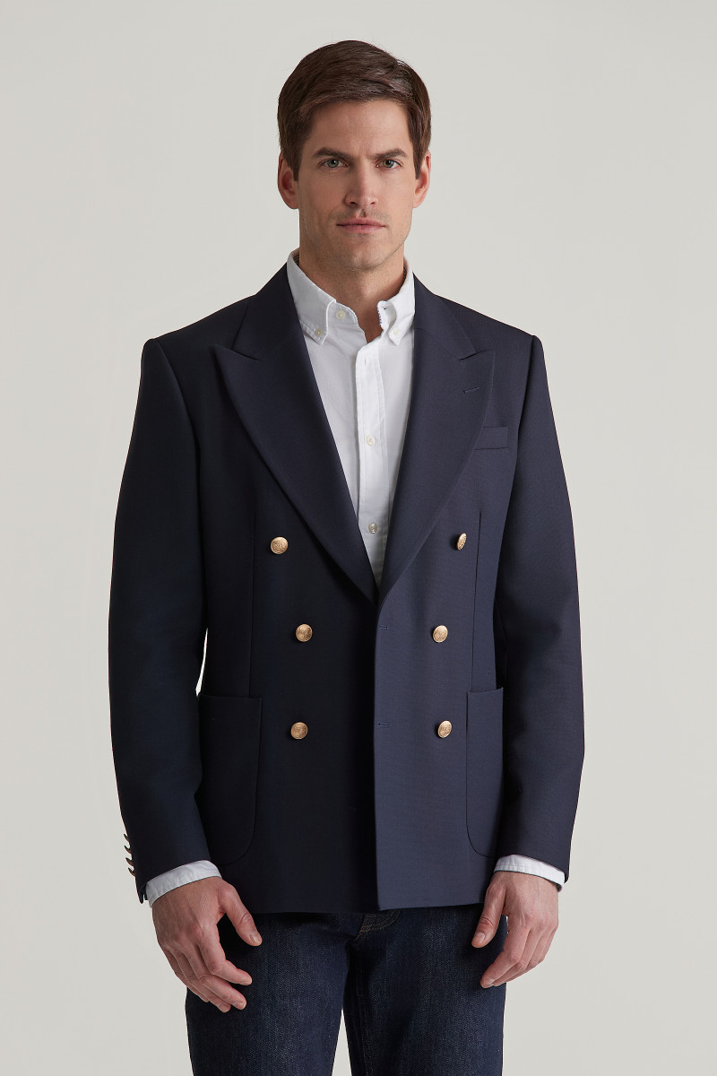 SAKO GANT SLIM DB HOPSACK CLUB BLAZER EVENING BLUE | GANT CZ