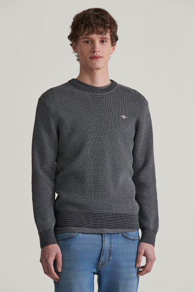 SVETER GANT 2-TONE TEXTURED C-NECK - Fotografia č. 1