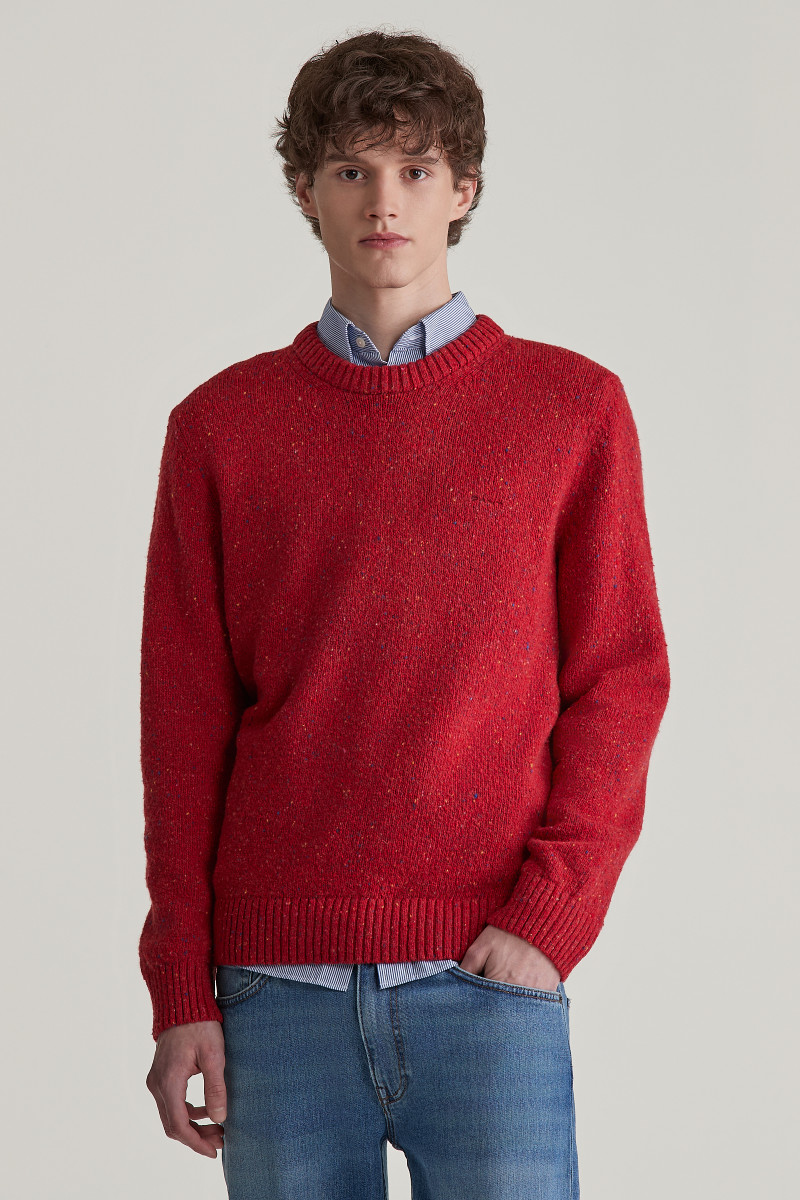 E-shop SVETR GANT NEPS WOOL C-NECK BRIGHT RED