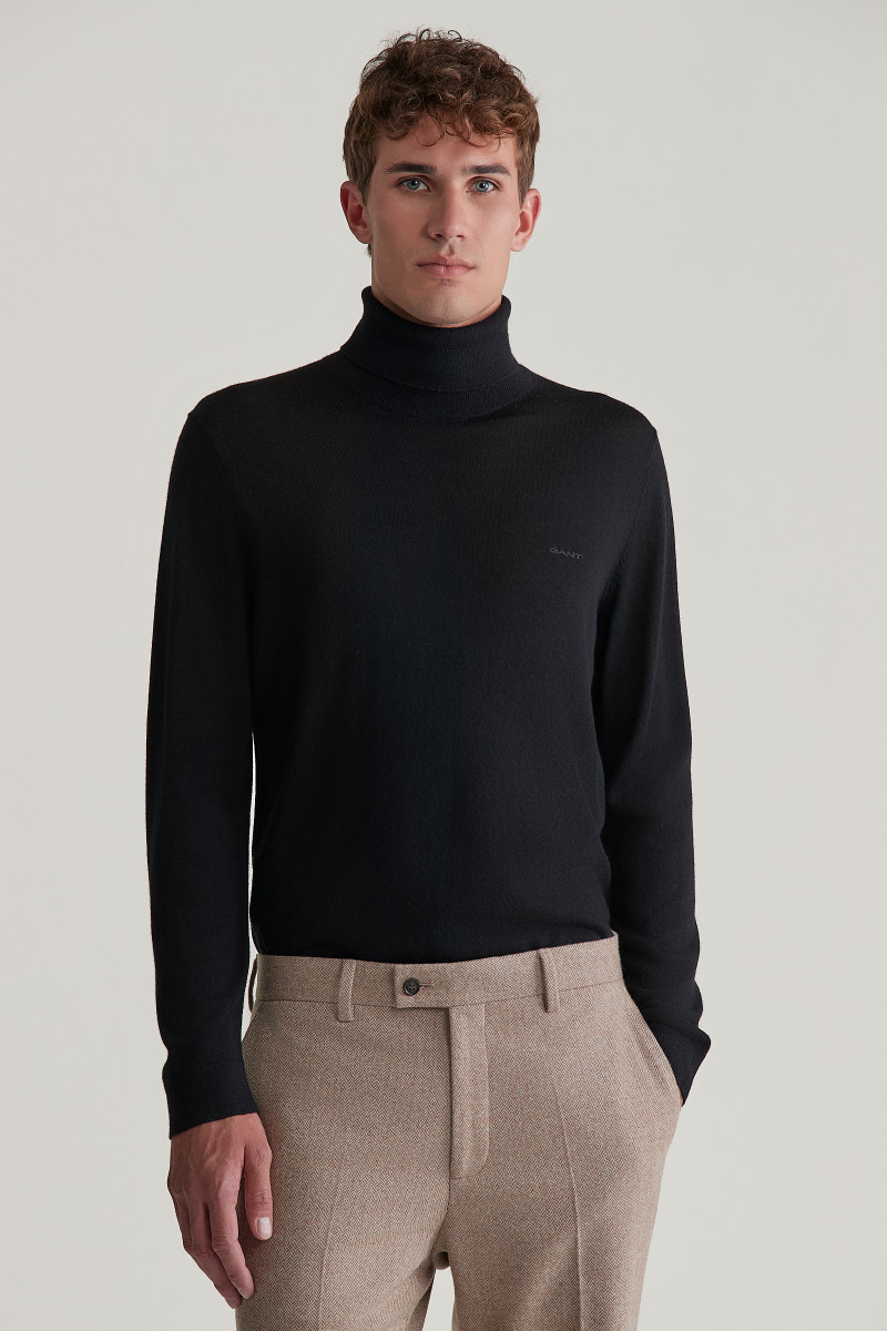 E-shop ROLÁK GANT EXTRAFINE MERINO WOOL TURTLENECK BLACK