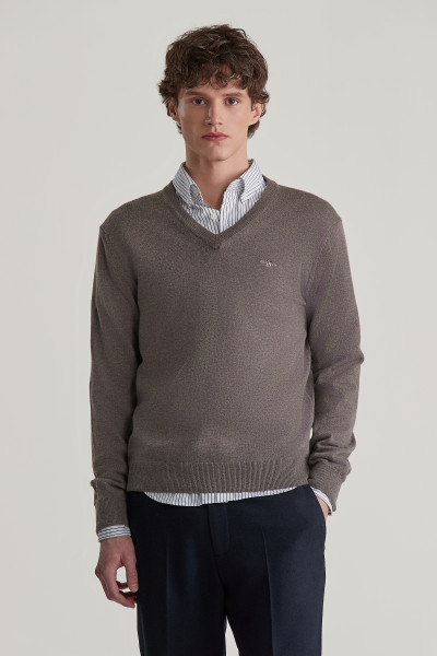 SVETER GANT CTN/WO V-NECK - Fotografia č. 1