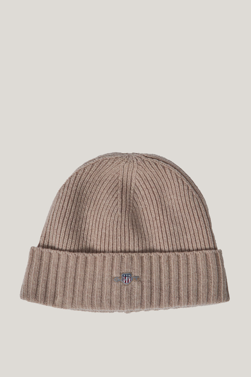 E-shop ČEPICE GANT UNISEX. SHIELD WOOL BEANIE DRY SAND