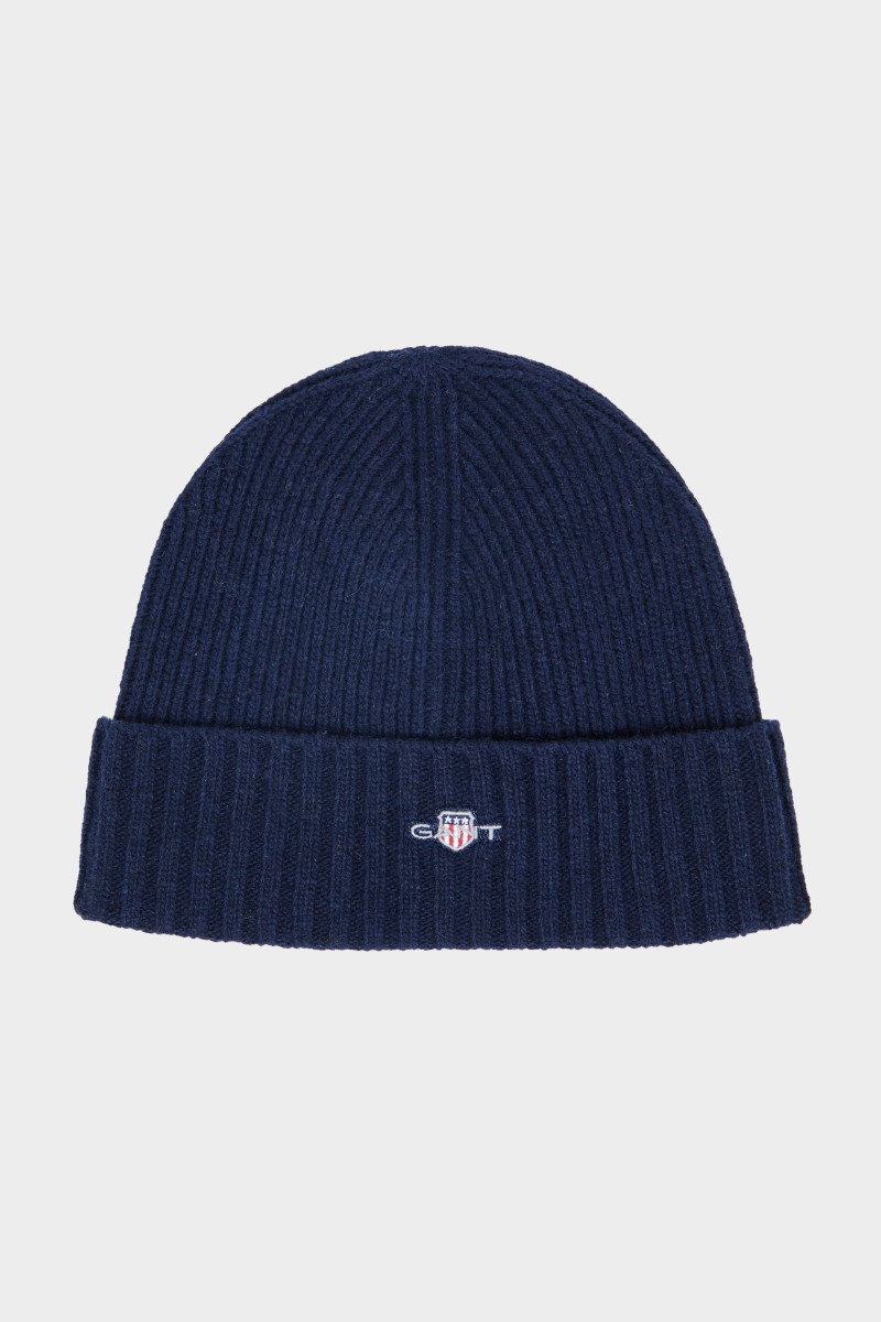 E-shop ČEPICE GANT UNISEX. SHIELD WOOL BEANIE MARINE
