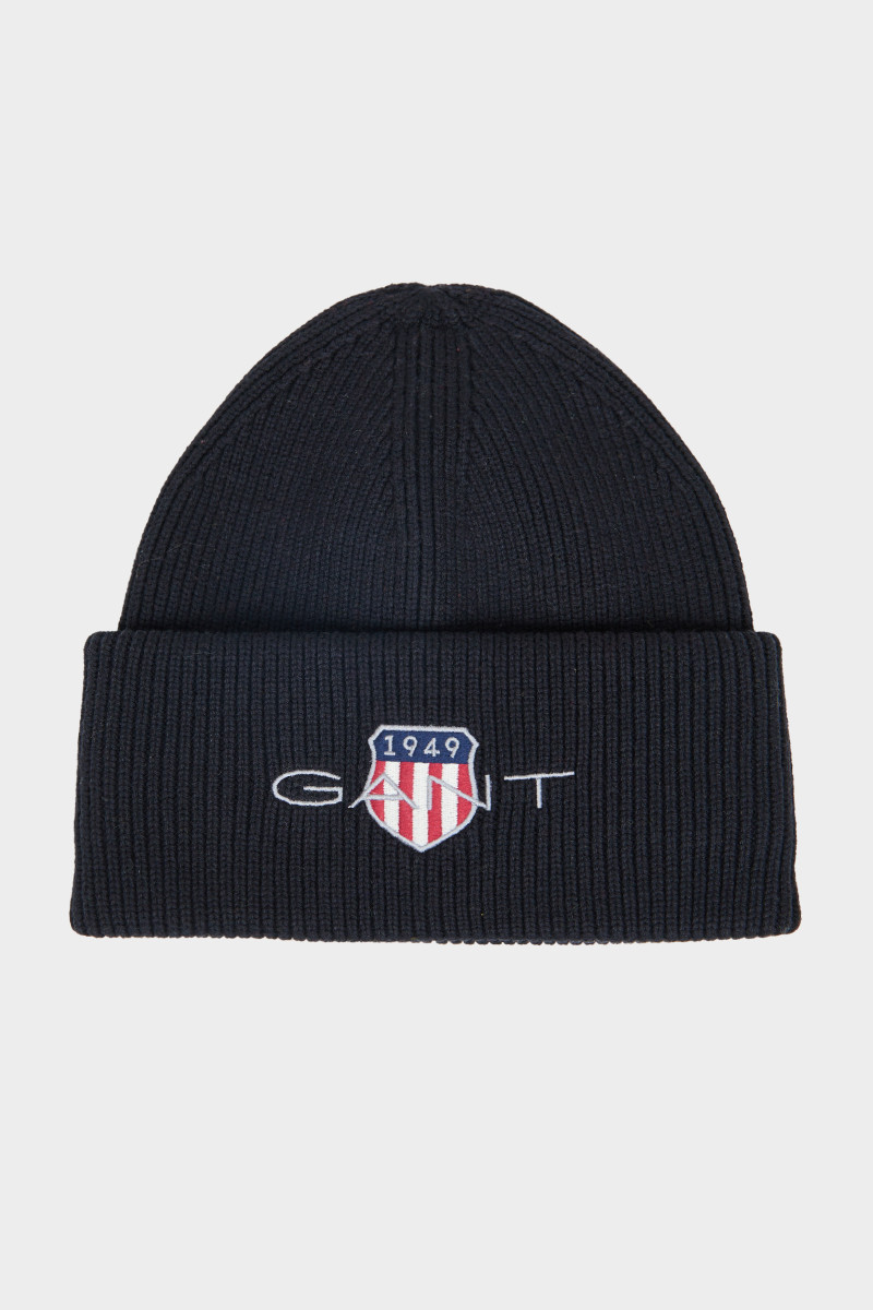 E-shop ČEPICE GANT ARCHIVE SHIELD COTTON BEANIE BLACK