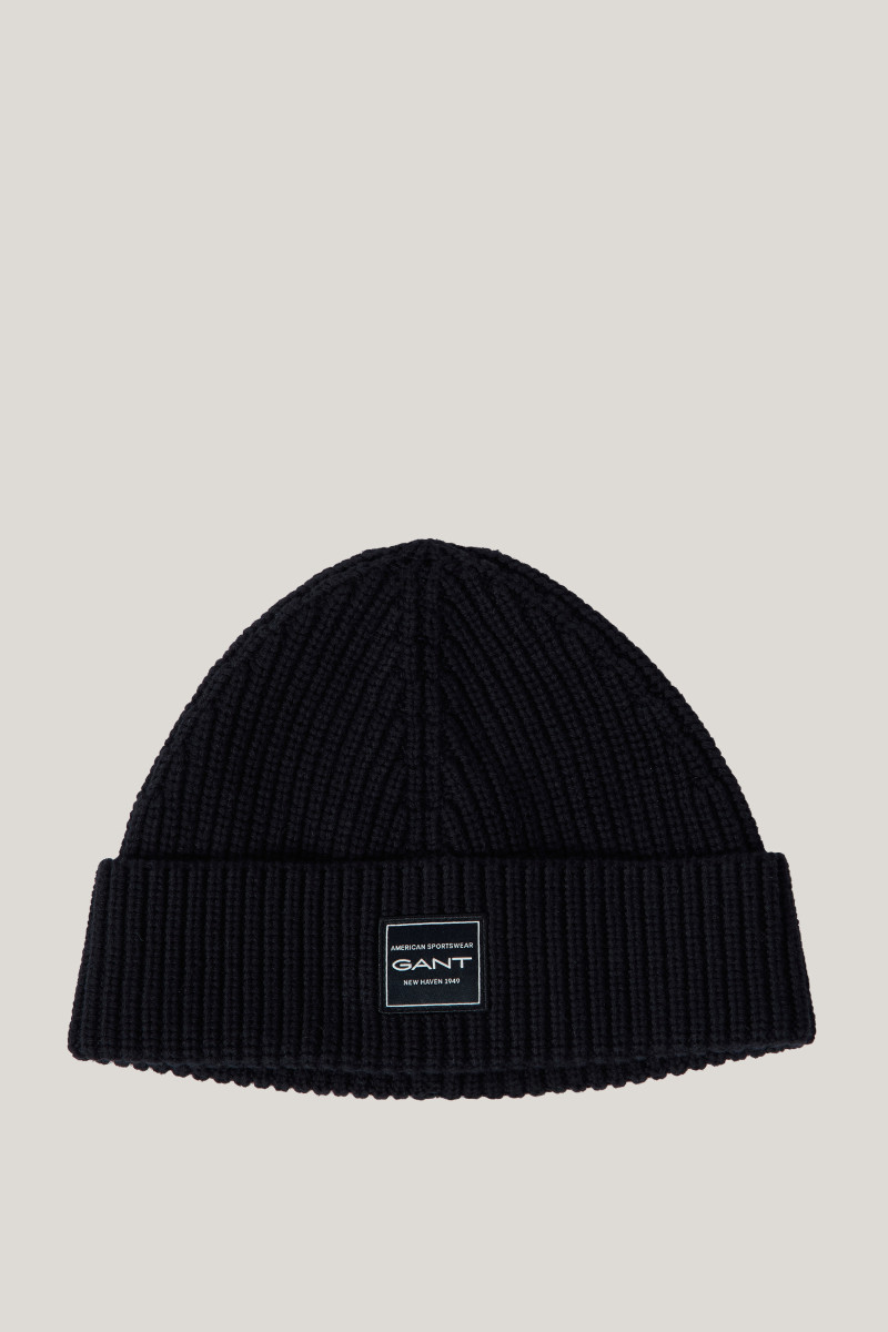 E-shop ČEPICE GANT COTTON RIBBED BEANIE BLACK
