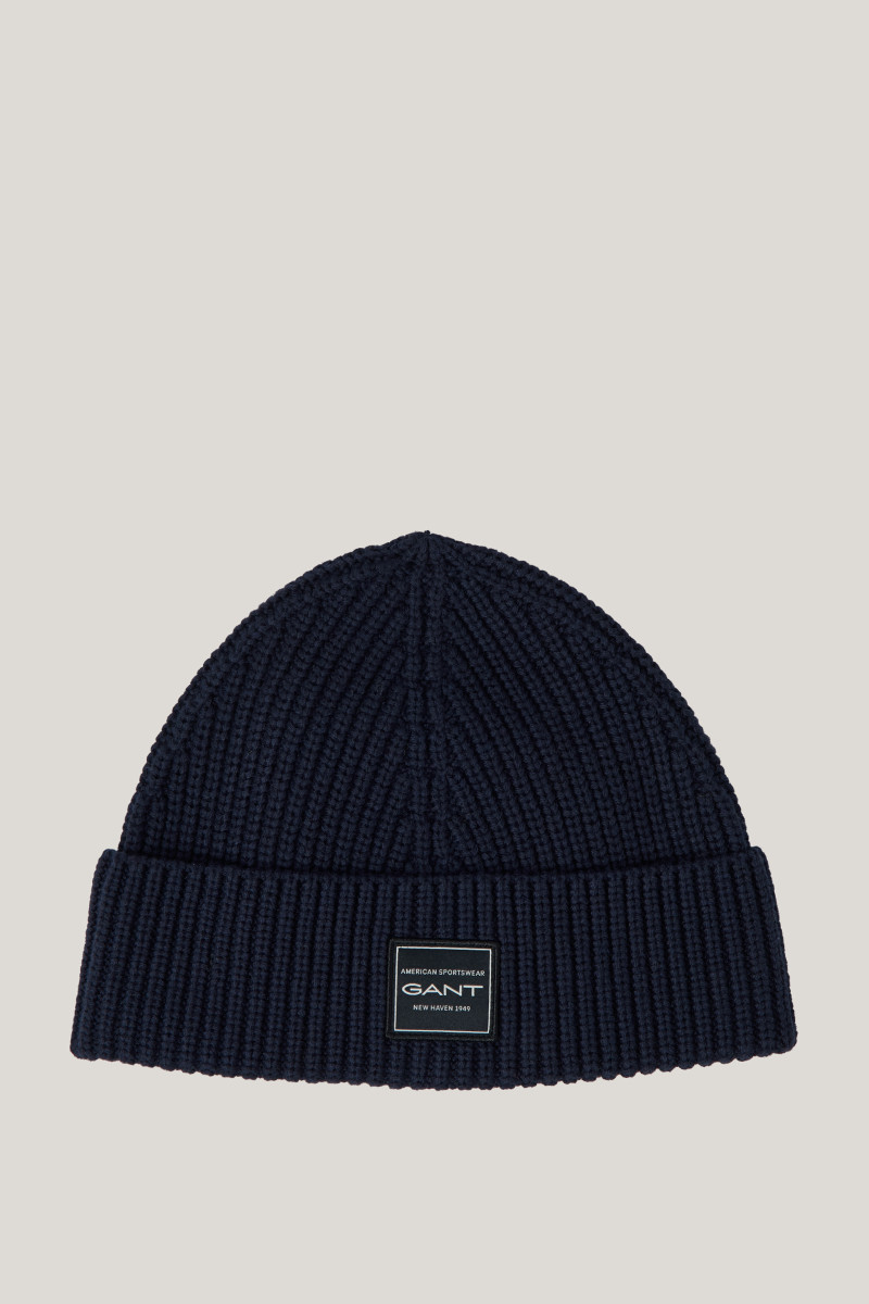 E-shop ČEPICE GANT COTTON RIBBED BEANIE EVENING BLUE