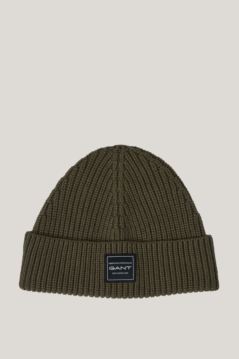 E-shop ČEPICE GANT COTTON RIBBED BEANIE JUNIPER GREEN