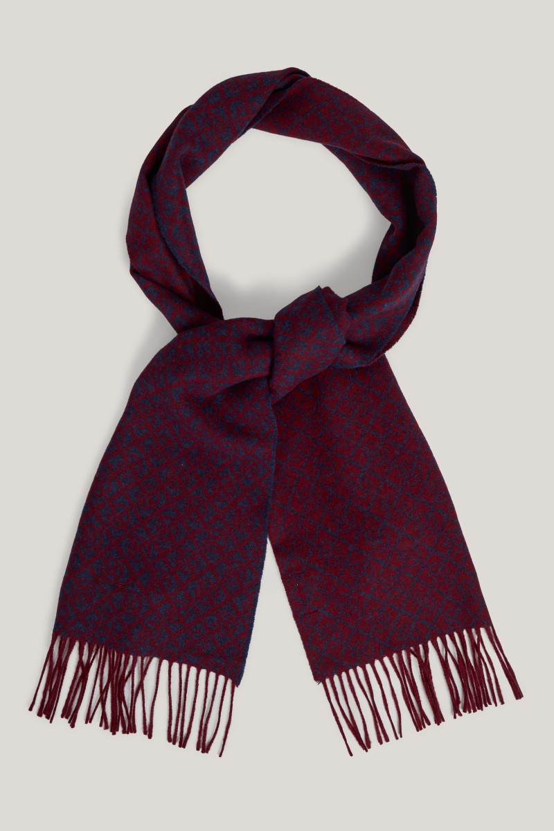 E-shop ŠÁLA GANT G PATTERN WOVEN SCARF WINE RED
