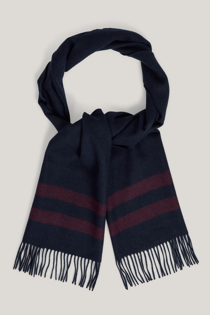 E-shop ŠÁLA GANT MERINO WOOL STRIPED WOVEN SCARF EVENING BLUE