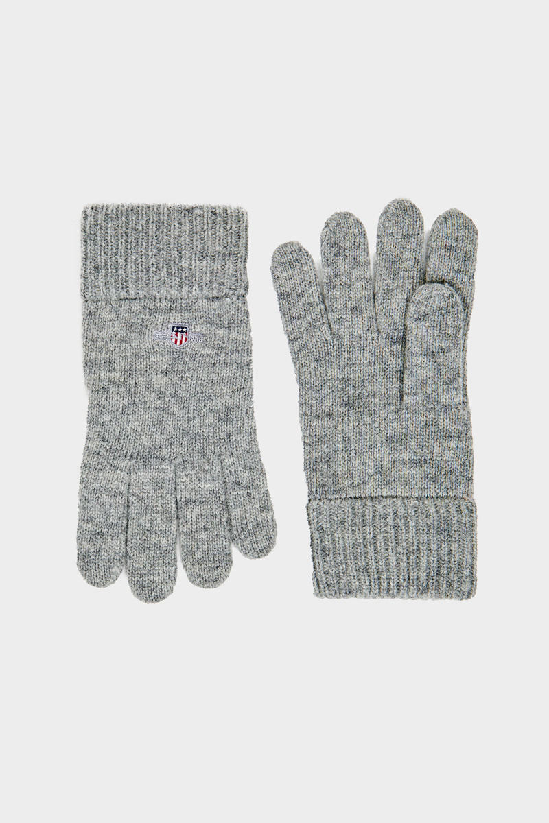 E-shop RUKAVICE GANT SHIELD WOOL GLOVES GREY MELANGE