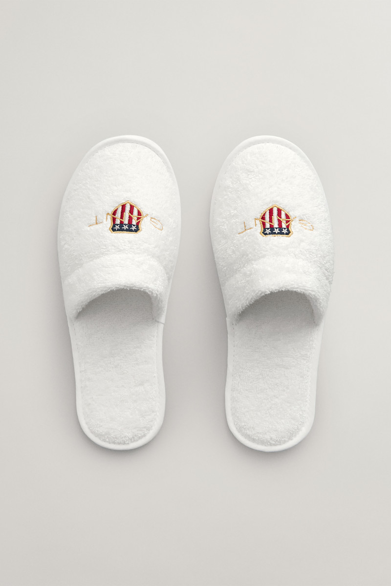 DOMÁCI OBUV GANT ARCHIVE SHIELD TERRY SLIPPERS WHITE
