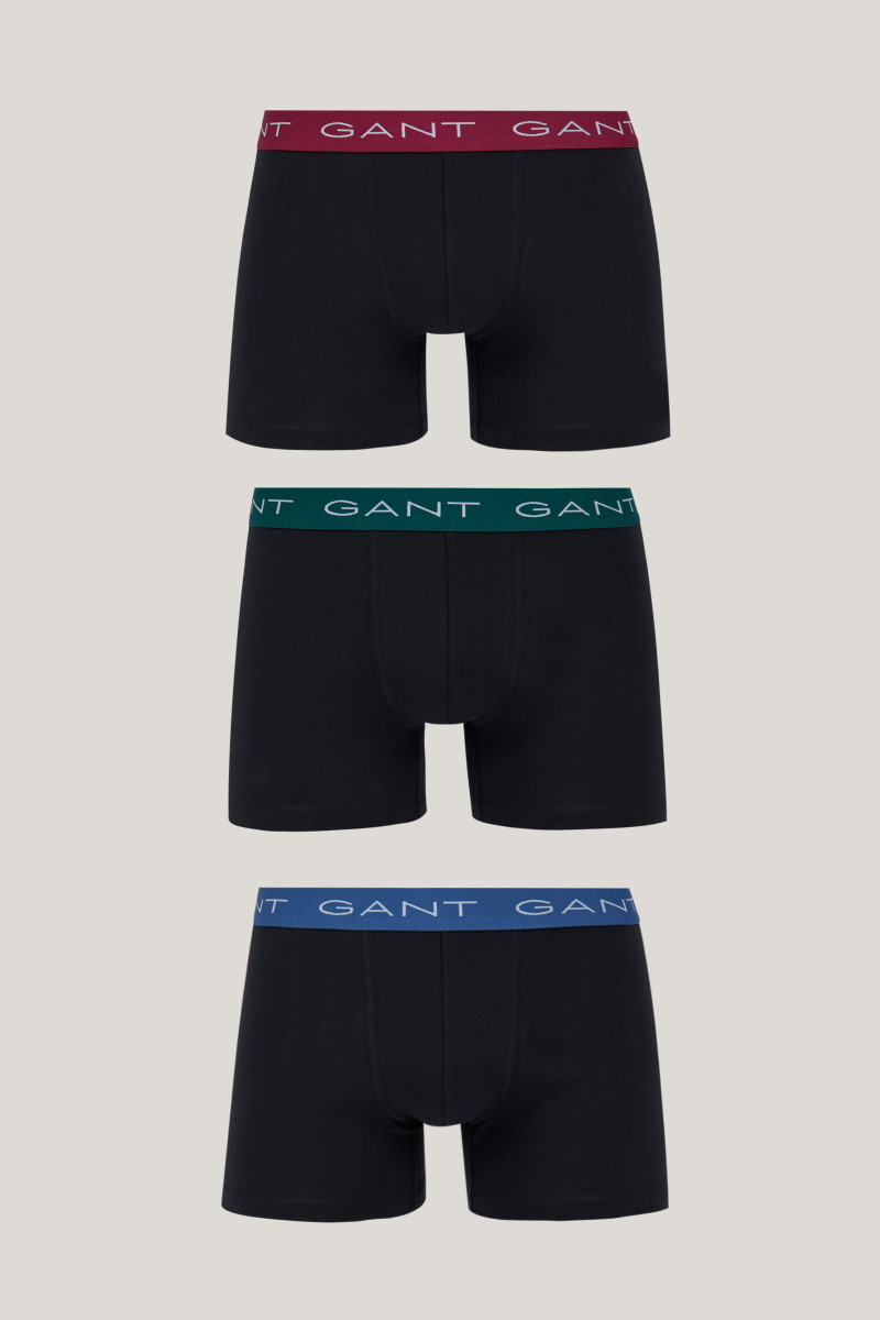 SPODNÁ BIELIZEŇ GANT BOXER BRIEF 3-PACK BLACK
