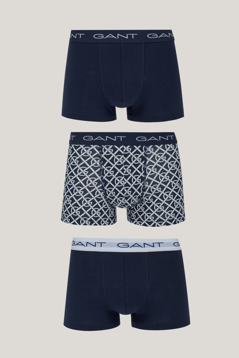 SPODNÁ BIELIZEŇ GANT G PATTERN TRUNK 3-PACK EVENING BLUE