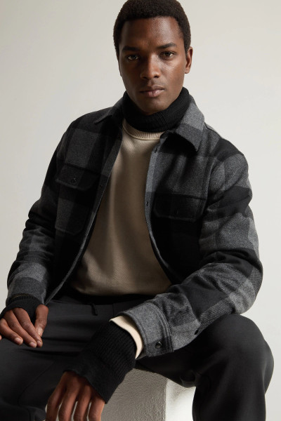 BUNDA WOOLRICH ALASKAN WOOL CHECK OVERSHIRT - Fotografie č. 4